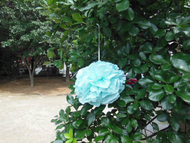 10 Blue Tissue Paper Pom Poms Wedding Party Decoration 20cm Dia